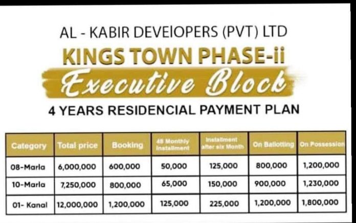 Kings Town Executive Block Payment Plan