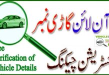 Vehicle Documents Verification online in Pakistan
