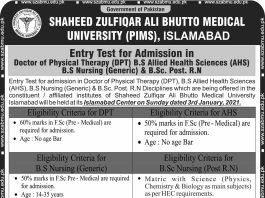 Admission in Shaheed Zulfiqar Ali